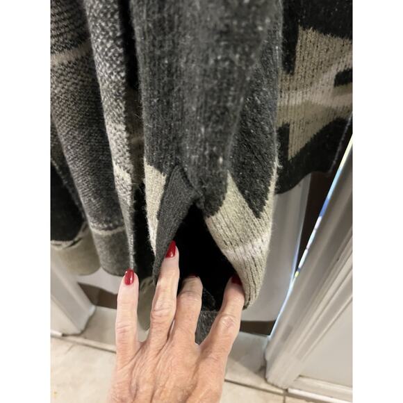 Natural Reflections Taupe Black Brooklyn Shawl Collar Coatigan Sz Xxl Aztec - Picture 4 of 7